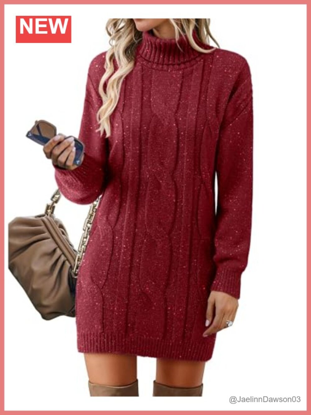 Womens Long Sleeve Turtleneck Ribbed Knit Stretchy Midi Sweater Dress
